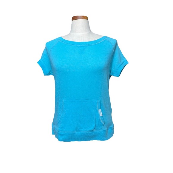 Y2K Aeropostale Light Blue Tee with Kangaroo Pocket Size Medium GUC Vintage - Picture 1 of 8